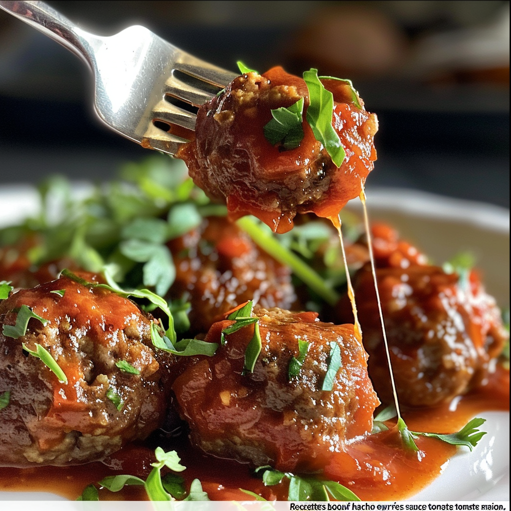 ingrédients frais pour Recettes BœUf Haché Express Boulettes Sauce Tomate Maison