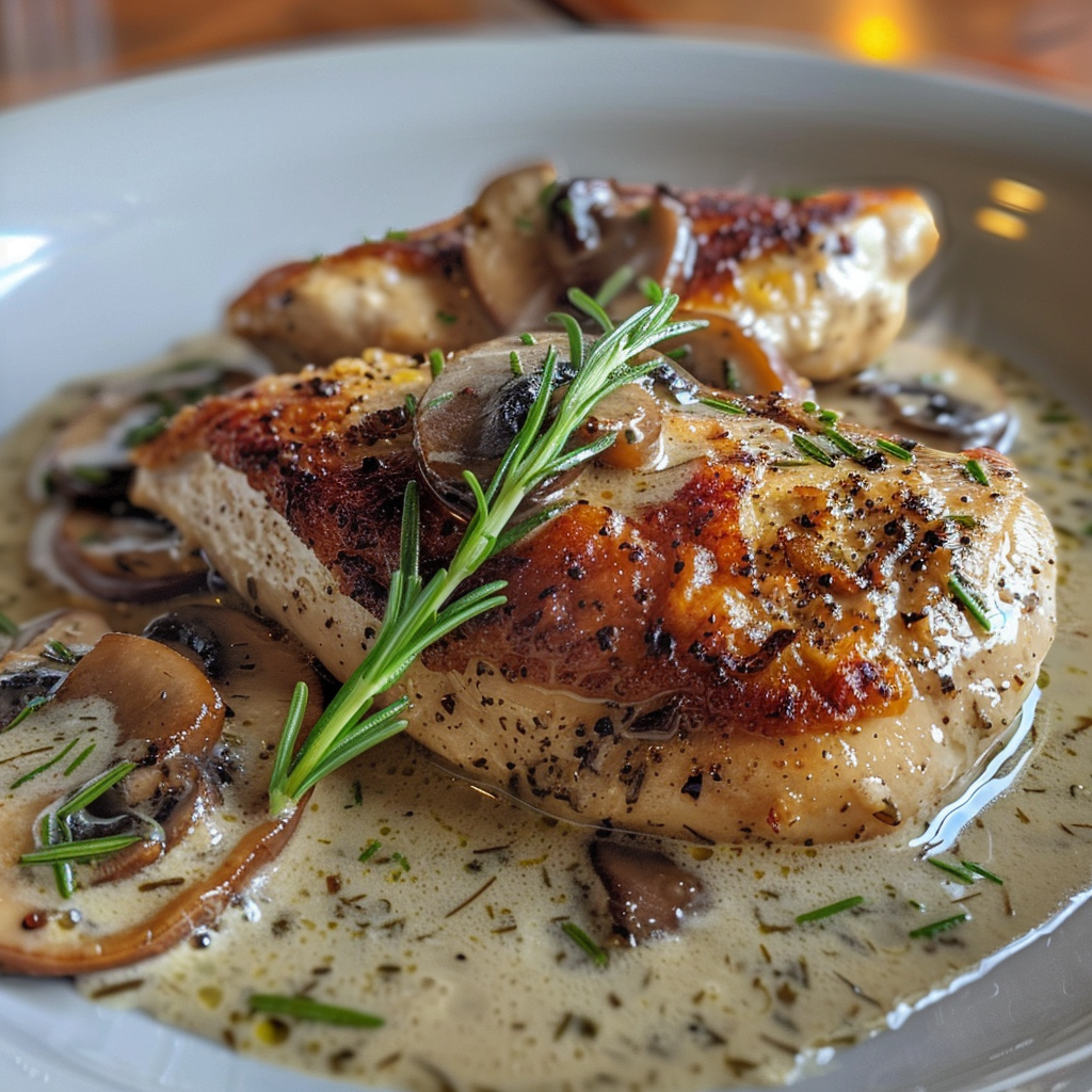 comment préparer Recettes Poulet PoêLé Sauce CréMeuse Champignons Estragon étape par étape