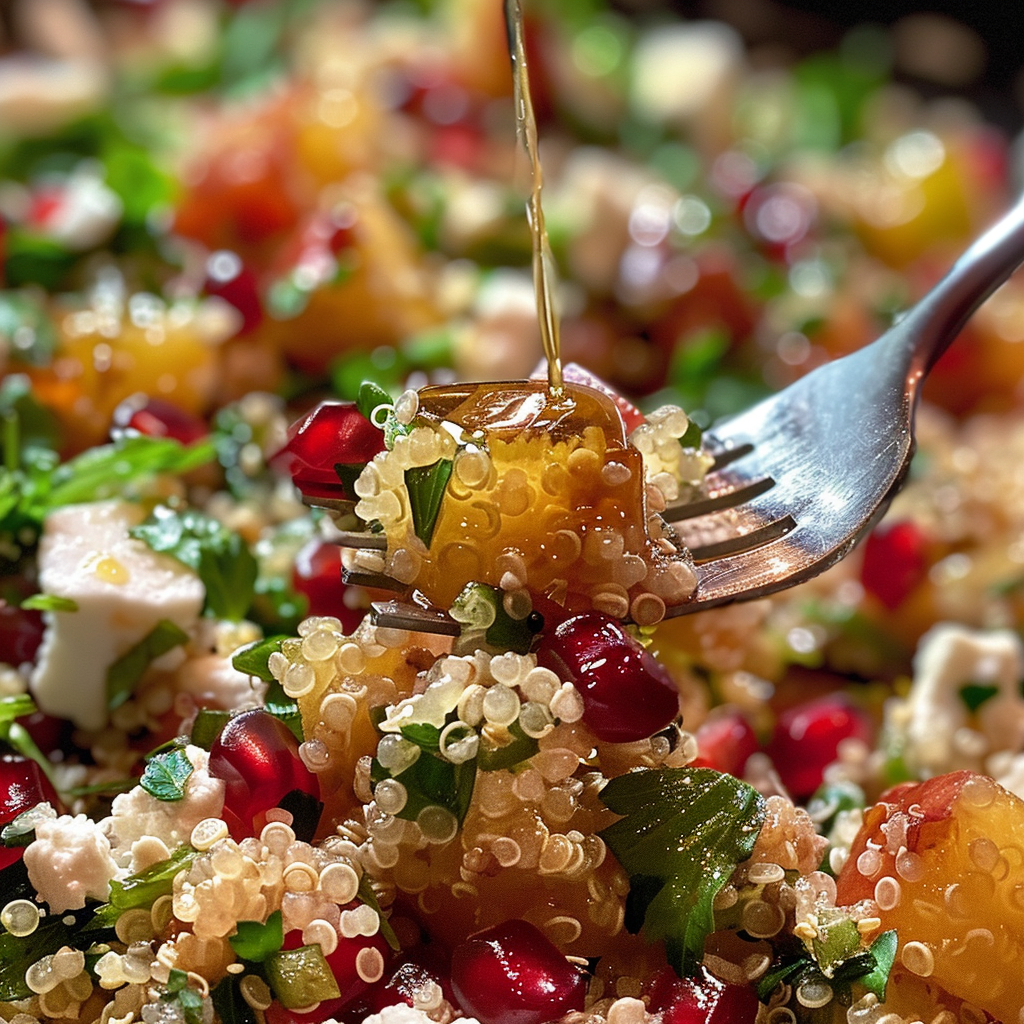 ingrédients frais pour Salade Recettes Quinoa Feta Grenade Vinaigrette Agrumes